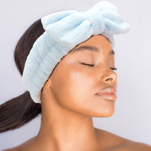 6Pcs Spa Headband for Washing Face with Wristband Towe, Skincare Makeup Puffy Cloud Headbands Soft Sponge Absorbs Water for Shower (Pink and Blue)...
