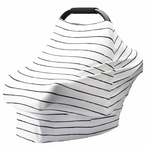 Car Seat Cover Baby – Multi-use Nursing Cover-Up for Breastfeeding, Carseat Canopy Cover, Stretchy Infant Stroller Covers for Boys and Girls (Whit...