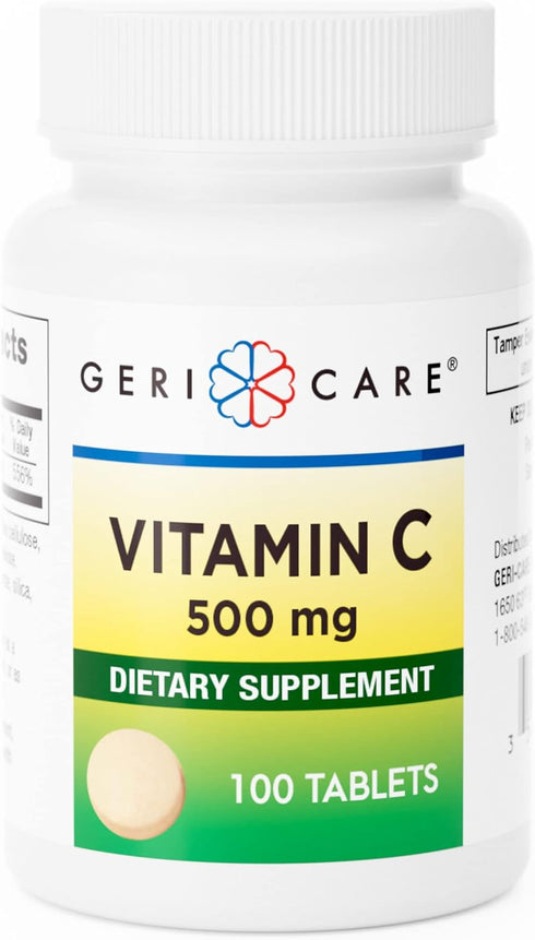 GeriCare Vitamin C 500 mg, Antioxidant, Immune System Support, Nutritional Supplement Tablets, 100 Count (Pack of 1)...