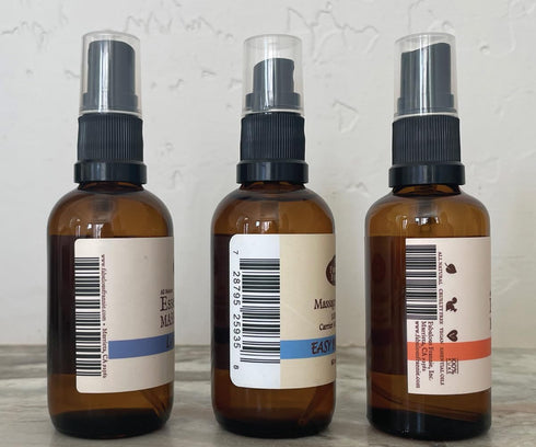 Fabulous Frannie Massage Spray Trio Set includes Muscle Ice, Easy Breathzy and Lavender made with Natural Carrier Oils and Pure Essential Oil 2oz ...