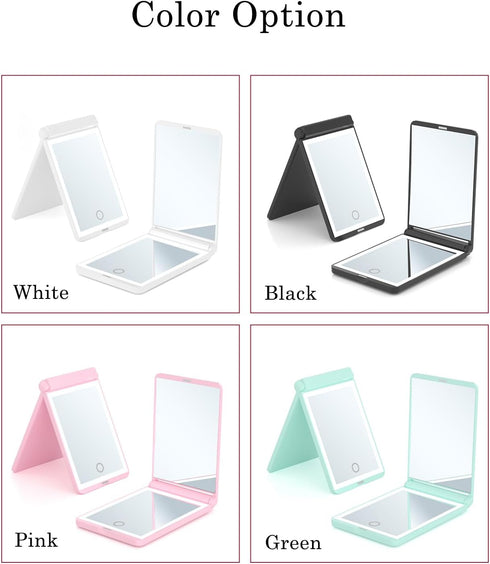 Pocket Mirror, 1X/3X Magnification LED Compact Travel Makeup Mirror with Light for Purse, 2-Sided, Portable, Folding, Handheld, (Rechargeable, 5.1...