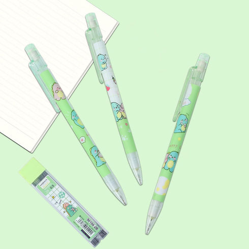 Cute Mechanical Pencil Set Include 4 Pcs 0.5mm Kawaii Mechanical Pencils with 1 Tubes HB Lead Refills Kawaii Stationary Cute School Supplies for W...