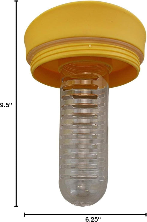 Dependable Industries' 37oz BPA-Free Plastic Double Wall Tumbler with Silicone Straw and Fruit Infuser: Vibrant Yellow Hydration Solution for Heal...