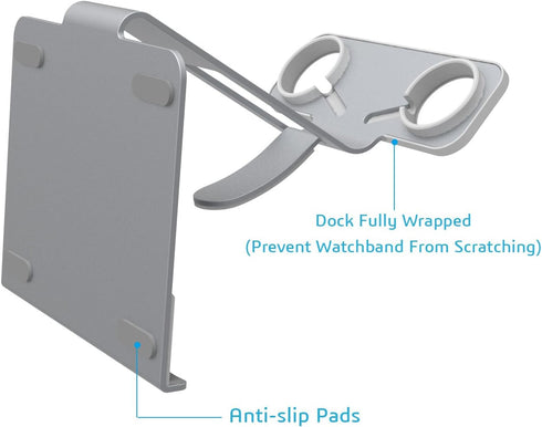 Dual Head Mode Watch Charging Stand Docking Station Holder Compatible for Apple Watch Series Apple Watch Ultra/8/7/6/5/3/2/SE Airpods Base & iPad ...