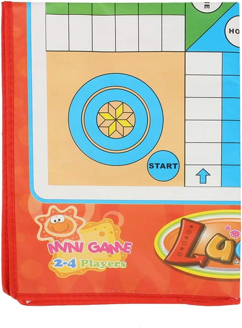 Ludo Board Game Set, 23.6 x 17.7inch Non-Woven Fabric Foldable Snakes and Ladders Ludo Game Set for Home Travel Entertainment...