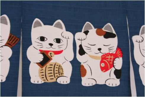 NARUMI ?? Noren (Japanese Curtain) Seven Beckoning Cat/Maneki Neko 17-507 85×30cm from Japan...