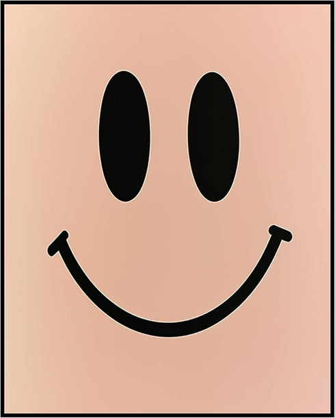 Posterizer 1 pcs-pastel pink happy face smiley poster-Abstract & Modern Art-Comedy Art-Gift for Daughter, Son, Kids- unframed wall art...