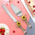 Barelove Wedding Cake Knife and Server Set, Stainless Steel Rustic Cakes Bread Cutter Serving with Sunflower Decor, Ideal for Anniversary Engageme...