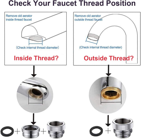 Faucet Adapter Kit, 5PCS Kitchen Sink Brass Aerator Adapter Set Male Female Sink Faucet Adapter for Garden Hose, Water Filter, Standard Hose via D...