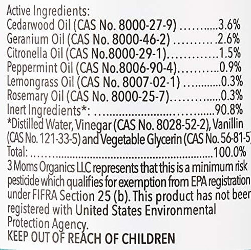 3 Moms Organics TickWise | 8oz Extra Strength, DEET- Free, Tick and Insect Repellent | Plant Based Essential Oils and All Natural Ingredients | Sa...
