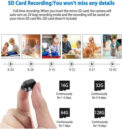 Mini WIFI Camera 1080P HD Night Vision Included Motion Detection Remote Monitoring 160° Wide Angle Micro Baby Monitor for Home Office Store Wareho...