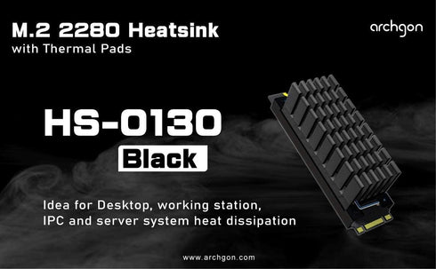 SSD Heatsink M.2 2280 NVMe SSD Aluminium Heatsink Cooler with Thermal Pads for PCIE NVMe M.2 SSD, SATA M.2 SSD (Black HS-0130)...