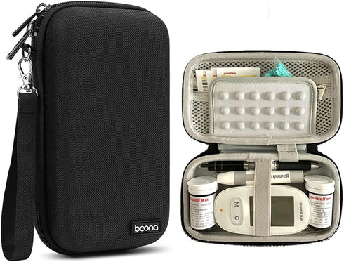 Diabetic Supplies Bag Blood Sugar Test Kit Case Organizer for Blood Glucose Monitor / Meter, Diabetes Test Strips, Lancets, Lancing Device, Insuli...