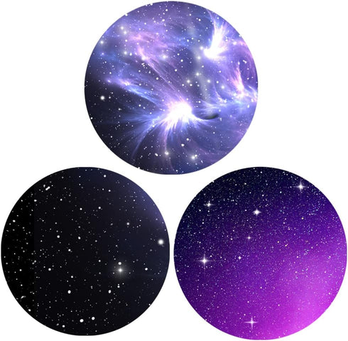 Multi-Functional Grip Mobile Phone Stands and Finger Holder (3 Pack) - Blue Nebula Galaxy Glitter Black...