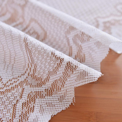 WUBODTI Christmas White Lace Rectangular Tablecloths Angel Pattern Floral Embroidered Table Linens for Baby Showers Wedding Parties Table Covers f...
