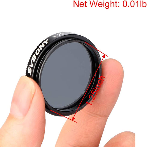 SVBONY SV139 Telescope Filter Moon Filter 1.25 inch 12.5 Percent Transmission Telescope Filter ND8 Neutral Density Filter for Telescope Eyepiece R...
