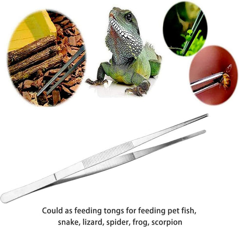 4 PCS Kitchen Food Tweezers, LEEFONE Stainless Steel Tweezers Tongs with Precision Serrated Tips, Straight Tweezers for BBQ Grilling Cooking Roast...