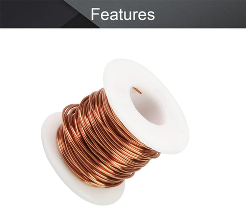 Fielect 0.38mm Inner Dia Magnet Wire Enameled Copper Wire Winding Coil 164Ft Length QA-1-155 2UEW Model Widely Used for A Variety of Motors...