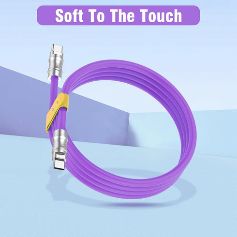 USB C to USB C Silicone Cable 10FT, Ultra Flexible & Soft USB Type C 100W Fast Charging Cable, Geek Industrial PD Data Transfer Cable for Phones,T...
