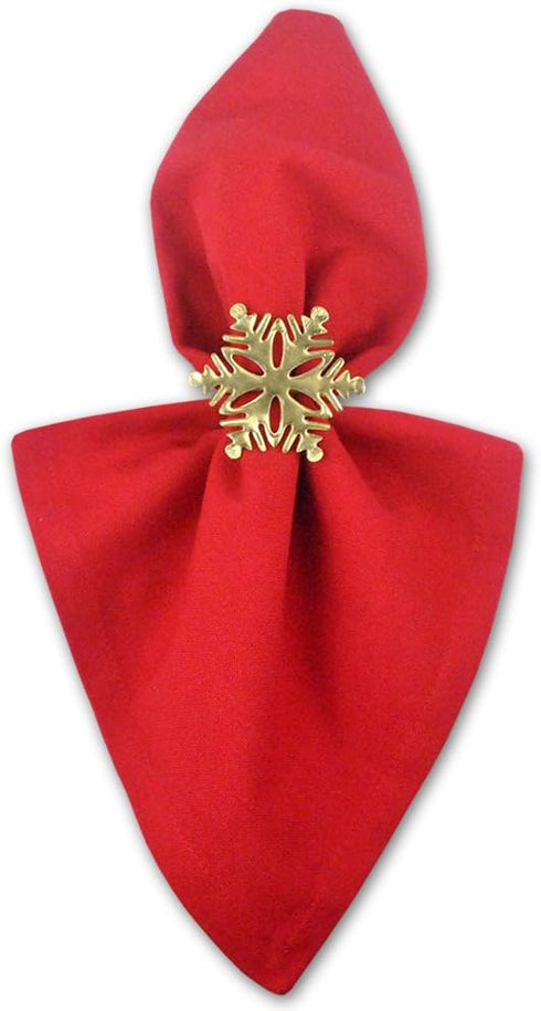 DII Christmas Thanksgiving Holiday Tabletop Décor Collection Decorative Napkin Ring Holder Set, 2.5" Diameter, Gold Snowflake, 6 Piece...