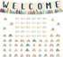 87Pcs Welcome Bulletin Board set Moving Mountains Bulletin Boarder Welcome Banner Classroom Decoration Paper Cutouts for School Supplies Wall Deco...