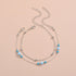 Bohemian Layered Blue Bead Anklet for Women Round Bead Ankle Bracelets Vintage Station Ball Anklets Silver Ball Anklets Chain Bracelet Summer Beac...