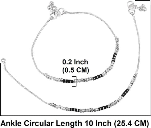 Efulgenz Indian Anklets for Women Indian Style Anklet Pair for Women Silver Payal for Women Oxidised Silver Jewelry Set Indian Indian Ankle Bracel...