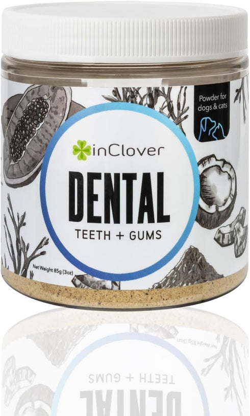In Clover Dental Health Powder for Dogs and Cats, Natural Pet Supplement, BioBrilliant Dog and Cat Teeth Treat, Helps Dental Health, Daily Supplem...