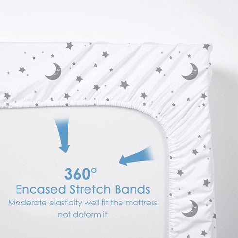 Beberoad Love 2 Pack Baby Changing Pad Covers Set Changing Table Sheets for Boys and Girls, 100% Cotton Soft Diaper Changing Pad Cover-Elastic Was...
