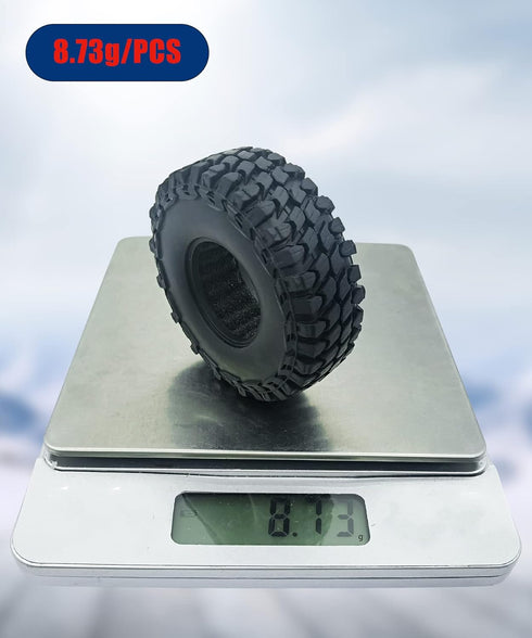 1.0 Tires Micro Soft Rubber Crawler Tires for 1/24 Axial SCX24 90081 AXI00002 Deadbolt, 4Pcs...