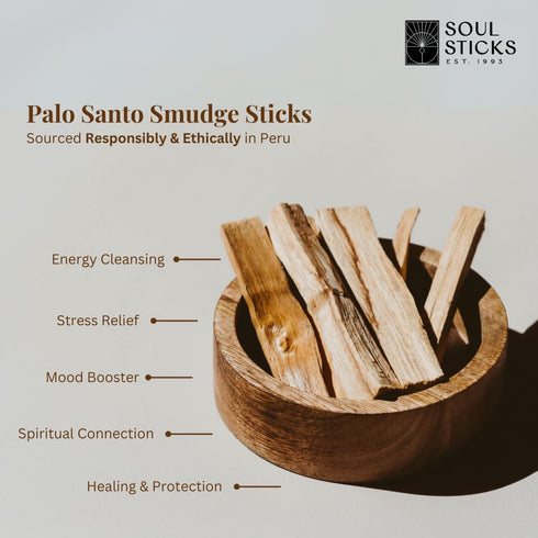 Ancient VEDA Peruvian Palo Santo Sticks 12 Pack with Smudge Guide – High Resin Content, Sweet Scent Holy Wood for Smudging, Meditation, Energy Cle...