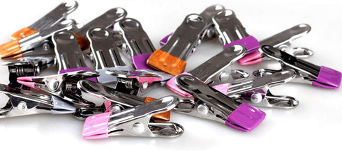 Stainless Steel Clothes Pins: 30 Packs Metal Beach Towel Clips, Pool Cover Clips,Heavy Duty Close Pins ?Hanging Towel Clamp Cloth Clips?Beach Chai...