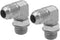 (2-PACK) 6801-04-04-NWO Hydraulic Hose Adapter Fitting 1/4" Male JIC 37° Flare (7/16-20 UNF) × 1/4" Male Adjustable Nut O-Ring Boss (7/16-20 UNF) ...