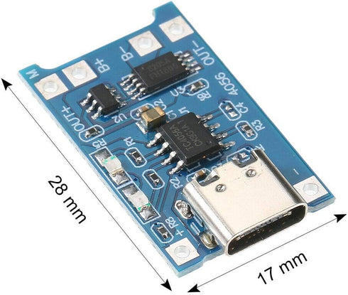 10pcs JacobsParts TP4056 5V 1A USB Type-C 18650 Lithium Battery Charging and Protection Board...