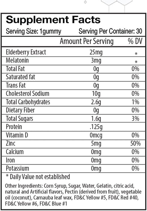 Absolute Immunity- Zinc and Elderberry Sleep Gummies with Melatonin, 100% Drug Free Sleep Aid, Immune System Support, Adults and Kids 30ct...