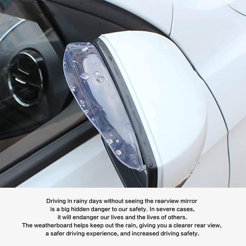 2 Packs Car Side Mirror Rain Visor,Car Rear View Side Mirror Rain Eyebrow,Universal Car Rear View Mirror Rain Cover,Carbon Fiber Eyebrow Side Mirr...