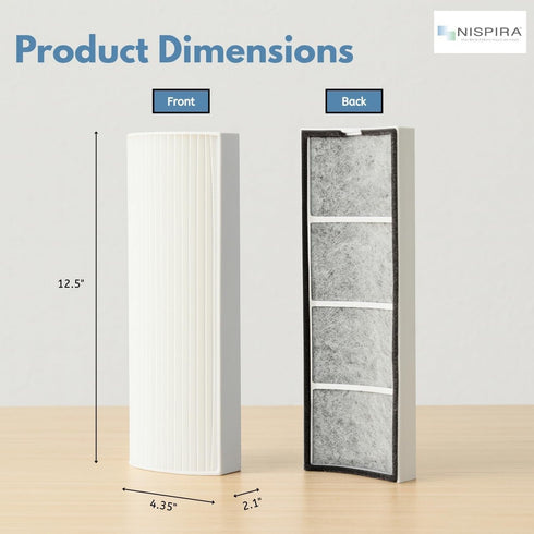 Nispira True HEPA Air Filter Replacement Compatible with Envion Therapure Air Purifier Models TPP220, TPP220F, TPP220H & TPP220M - 12.5” x 4.35” x...