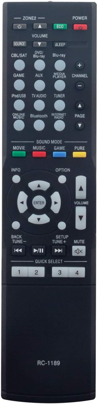 RC-1189 Remote Control Replacement fit for Denon 30701016700AD AVR-X1100W AVR-X1200W AVR-X1300W AVR-X1100 AVR-X1200 AVR-X1300...
