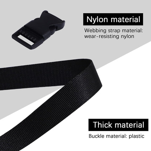 RETON 0.59 Inch 10 Yards Black Nylon Webbing Strap + 20 PCS Adjustable Buckles Plastic Side Release Buckles...