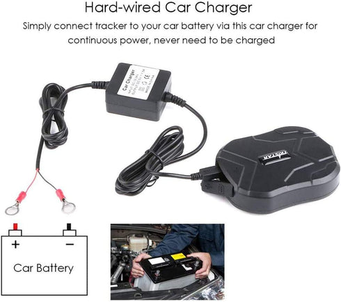 TKSTAR Hard-Wired Car Charger for GPS Tracker, GPS Locator´ Battery Charger(DC 12-24V) for TK905 TK915 TK905B TK913 TK903, Connect The GPS Tracker...