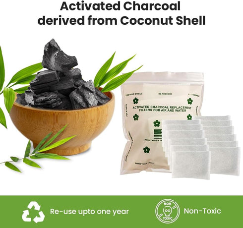 Green Piece® 12 Pack - Overstuffed - All-Natural Baby Diaper Pail Deodorizer | Activated Charcoal Air Purifier Compatible with Diaper Pails, Shoe ...
