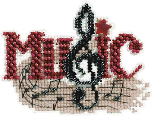 Music Beaded Counted Cross Stitch Ornament Kit Mill Hill 2011 Autumn Harvest MH18-1204...