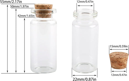 25pcs Small Glass Bottles with Cork Stoppers DIY Art Craft Storage 10ml Mini Glass Vials,Tiny Jars for Wedding Party Favors Home Decoration with C...