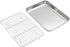 Baking Sheet with Rack Set, Stainless Steel Cookie Sheet and Cooling Rack, 10.5 Inch X 8 Inch X 1 Inch...