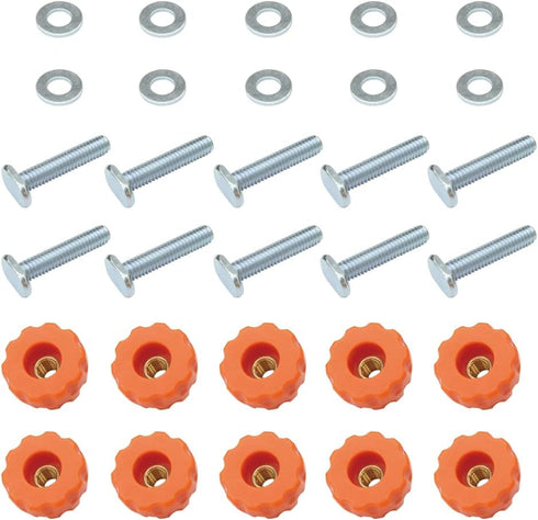O'SKOOL T-Track Knob Kit with Threaded Through 5/16-18 Knobs, T-Bolts and Washers for Woodworking Jigs and Fixtures – 10 Pack...