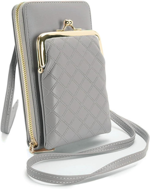 Crossbody Phone Bag, Kiss Lock Shoulder Purse for Women Small Wallet with Credit Card Slots...