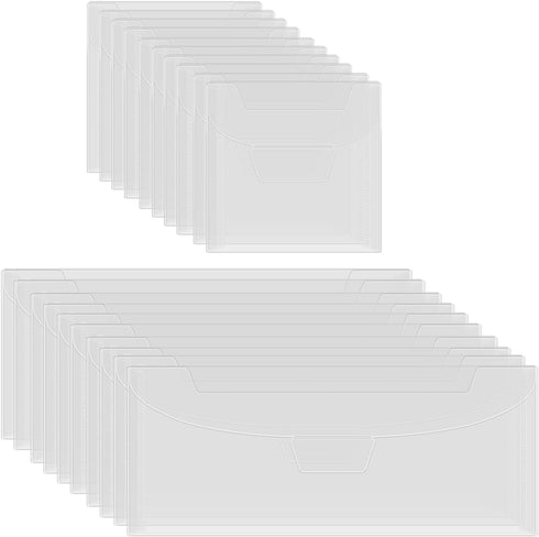 20 Pcs Clear Die & Stamp Storage Bag Resealable Plastic Envelopes Pockets for Cutting Dies Stencil Embossing Crafts for DIY Scrapbooking Paper Car...