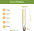 T10 LED Tubular Light Bulb Dimmable, 6W Long Tube Vintage LED Filament Bulbs 60 Watt Equivalent, Neutral White 4000K, 700LM with 85+ CRI, 7.3 Inch...