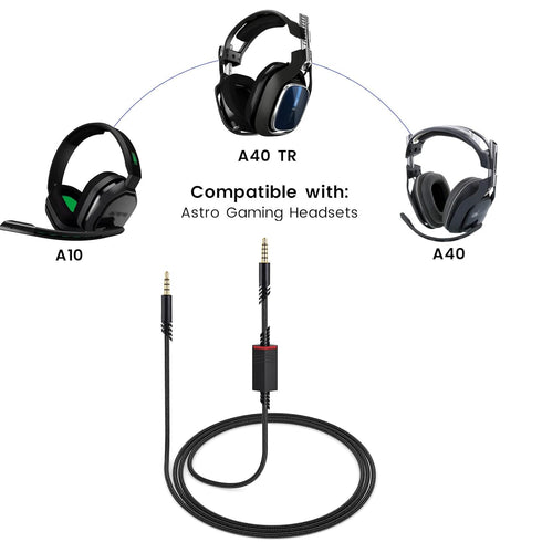 weishan A40 Cord Replacement for Astro A10 A40 TR Gaming Headsets, 3.5mm(1/8") Braided Detachable Audio Cable with Inline Mic Mute Switch, 6ft Lon...