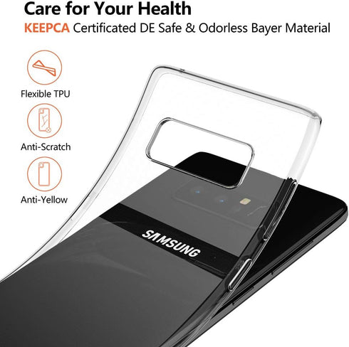 Galaxy Note 8 Clear Case, Slim Thin Soft Skin Silicone Flexible TPU Gel Lightweight Anti-Scratch Shockproof Protective Cases Cover for Samsung Gal...